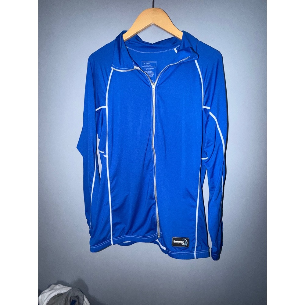 DuckSkinz Sun Protection Zone Blue Full Zip Rash Guard Jacket Mens 2XL UV H2O